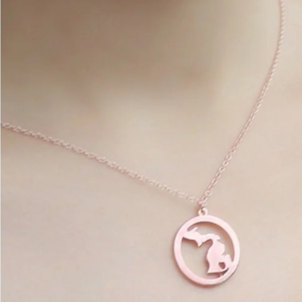 Rose Gold Michigan Charm